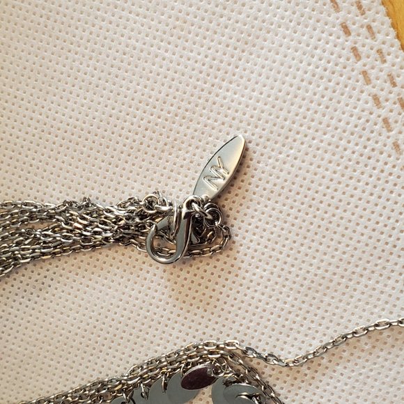 NY Silver Tone 18" Layered Disc Medallion Necklace - Picture 5 of 5